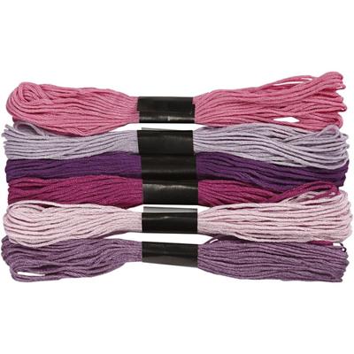 Creativ Company Borduurgaren, dikte 1 mm, paars, 6 bol/ 1 doos