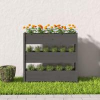 Plantenbak 112x25x104,5 cm massief grenenhout grijs - thumbnail