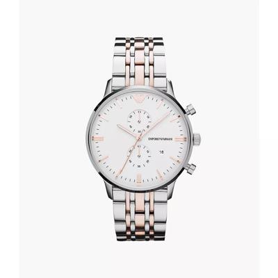 Emporio Armani AR0399 heren tweekleurig roestvrijstalen horloge