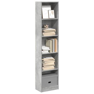 Boekenkast 40x24x176 cm bewerkt hout betongrijs Boekenkast 40x24x176 cm bewerkt hout betongrijs