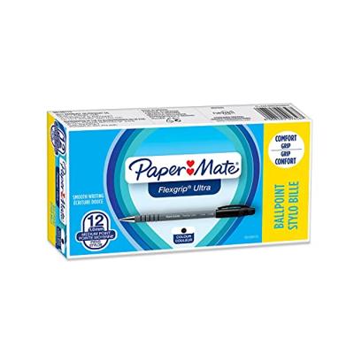 Balpen papermate flexgrip ultra stick m zwart | 12 stuks Balpen papermate flexgrip ultra stick m zwart | 12 stuks