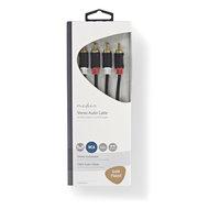 Stereo audiokabel | 2x RCA male - 2x RCA male | 1,0 m | Antraciet - thumbnail