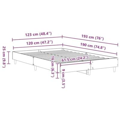 Bedframe zonder matras 120x190 cm spaanplaat gerookt eiken Bedframe zonder matras 120x190 cm spaanplaat gerookt eiken