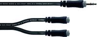 Cordial 14883 Jackplug Audio Y-adapter [1x Jackplug male 3,5 mm - 2x Jackplug female 3,5 mm] 0.30 m Zwart PVC-mantel, Tweelingkabel - thumbnail