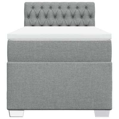 Boxspring met matras stof lichtgrijs 140x200 cm - thumbnail