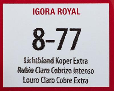 Schwarzkopf - Igora Royal Permanent Color Creme 8-77 Blond clair cuivré extra 60 ml - thumbnail