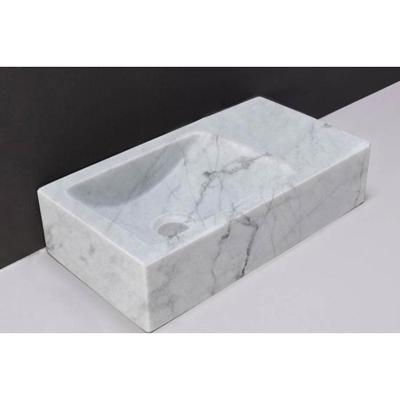 Fontein Forzalaqua Venetia Carrara Gepolijst Kraangat Rechts 40x22x10 cm Forzalaqua