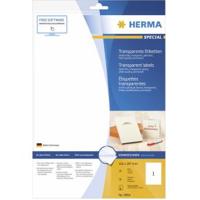 Herma 8964 Folie-etiketten 210 x 297 mm Folie Transparant 10 stuk(s) Permanent hechtend Inkjet - thumbnail