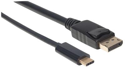 Manhattan 152471 USB-C-displaykabel USB-C / DisplayPort Adapterkabel USB-C stekker, DisplayPort-stekker 1.00 m Zwart Slimline