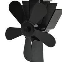 Kachelventilator met 5 vinnen zwart - thumbnail
