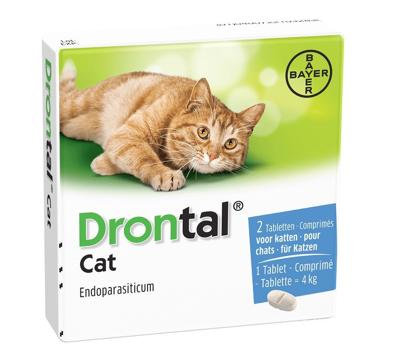 Drontal Cat ontwormingsmiddel kat 2 tabletten Drontal Cat ontwormingsmiddel kat 2 tabletten