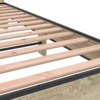 Bedframe bewerkt hout metaal sonoma eikenkleurig 120x200 cm - thumbnail