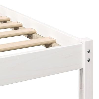 Bedframe met hoofdeinde Wit 120 x 190 cm Massief grenenhout