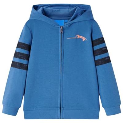 Kindervest met capuchon en rits skateboardprint 128 blauw Kindervest met capuchon en rits skateboardprint 128 blauw