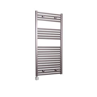 Electrische Wifi Radiator Sanicare HPW Carini 111,8x45 cm Inox-look Met Thermostaat Zilver Linksonder