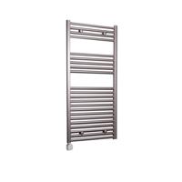 Electrische Wifi Radiator Sanicare HPW Carini 111,8x45 cm Inox-look Met Thermostaat Zilver Linksonder - thumbnail