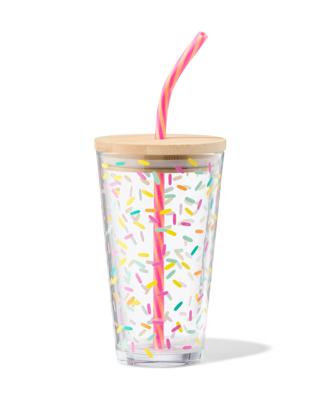 HEMA Mason jar 410ml bamboe spikkel