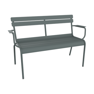 Fermob Luxembourg tuinbank met armleuning Storm Grey