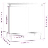 Badkamerkast 58x33x60 cm bewerkt hout zwart - thumbnail