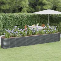 VidaXL Plantenbak 440x80x68 cm gegalvaniseerd staal antracietkleurig - thumbnail