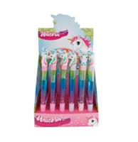 Unicorn balpen met glitters 15cm - thumbnail