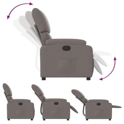 Fauteuil verstelbaar stof taupe
