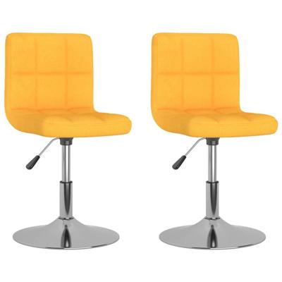 Eetkamerstoelen draaibaar 2 st stof geel