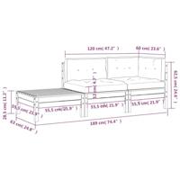 Tuinbank met kussens en voetenbank massief Douglashout - thumbnail