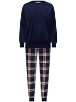 Warme velours heren pyjama ruiten - thumbnail
