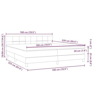 Boxspring met matras fluweel lichtgrijs 180x220 cm