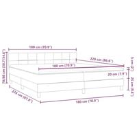 Boxspring met matras fluweel lichtgrijs 180x220 cm - thumbnail