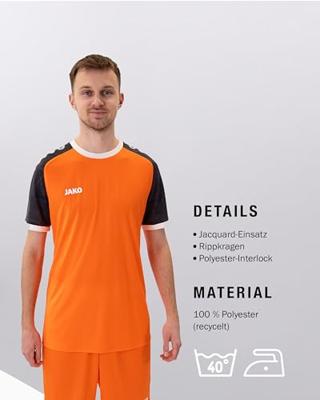JAKO 4224 Shirt Iconic Km - Fluo Oranje/Zwart - 3XL