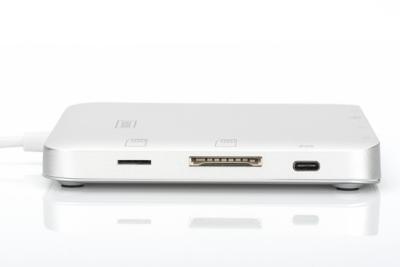 Digitus DA-70863 notebook dock & poortreplicator Bedraad USB 3.2 Gen 2 (3.1 Gen 2) Type-C Zilver