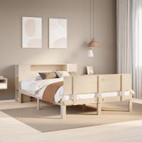 Bed met boekenkast zonder matras massief grenenhout 120x200 cm - thumbnail
