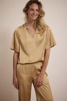 Tramontana Hammered Satin Top C16-17-401 T-shirt Korte Mouw 002800 Camel - thumbnail