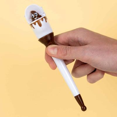 Grappige pen met toilet en drol - 18,5 cm