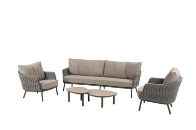 Cannes loungeset met Monroe coffeetafels terre 65 x 32 cm & 80 x 27 cm Taste - Taste