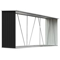 Haardhoutschuur 330x84x152 cm gegalvaniseerd staal antraciet - thumbnail