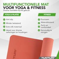 Tunturi Yogamat 8mm | Pilates mat | Fitnessmat | 183 x 61 x 0,8 cm | Incl Draagtas | Anti Slip en Eco | Rosé Goud - thumbnail