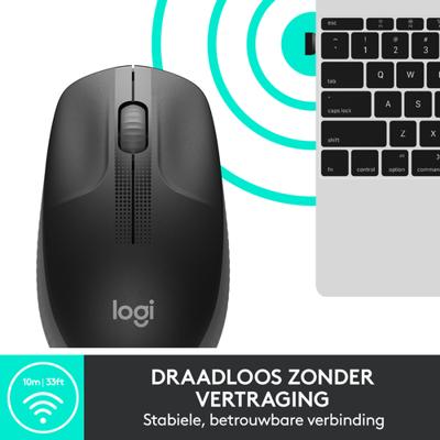 Logitech M190 Muis Radiografisch Optisch Antraciet 3 Toetsen 1000 dpi
