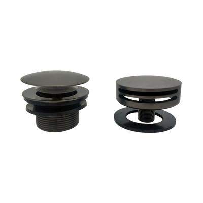 Wiesbaden Knop/plug Badoverloop Inclusief Badvulfunctie Rond Gunmetal Wiesbaden Knop/plug Badoverloop Inclusief Badvulfunctie Rond Gunmetal