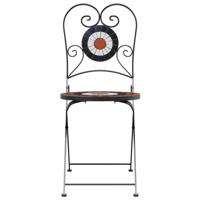 Bistrostoelen 2 st inklapbaar keramiek terracottakleurig en wit - thumbnail