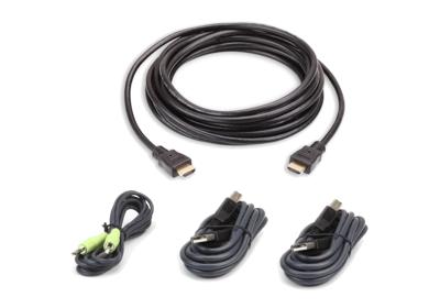 ATEN KVM Aansluitkabel [1x HDMI-stekker, USB-A 2.0 stekker, Jackplug male 3,5 mm - 1x HDMI-stekker, Jackplug male 3,5 mm, USB 2.0 bus B] 3.00 m Zwart