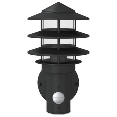 VidaXL Buitenwandlampen 2 st met sensors roestvrijstaal zwart VidaXL Buitenwandlampen 2 st met sensors roestvrijstaal zwart