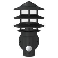 Buitenwandlampen 2 st met sensors roestvrijstaal zwart - thumbnail