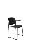 ZILT Eetkamerstoel 'Simon' met armleuning, kleur Zwart - thumbnail