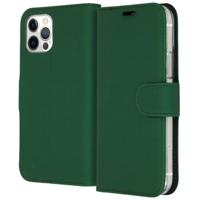 Accezz Wallet Softcase Bookcase iPhone 12 (Pro) Telefoonhoesje Groen - thumbnail