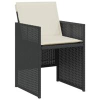 3-delige Bistroset met kussens poly rattan zwart - thumbnail