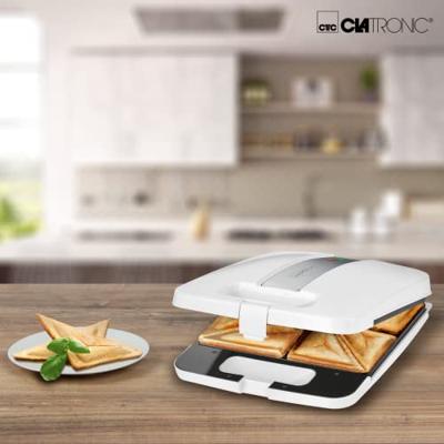 Clatronic ST3629 Sandwich toaster Wit, Zilver