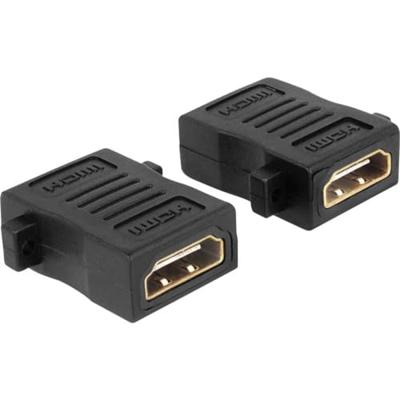 Delock 65509 HDMI Adapter [1x HDMI-bus - 1x HDMI-bus] Zwart Schroefbaar, Vergulde steekcontacten 0 mm